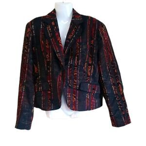 DR SPORT Brown Multicolored Blazer Sz 16